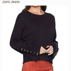 Joe’s Jeans Khaleese black bell sleeves casual sweatshirt crew neckline XS